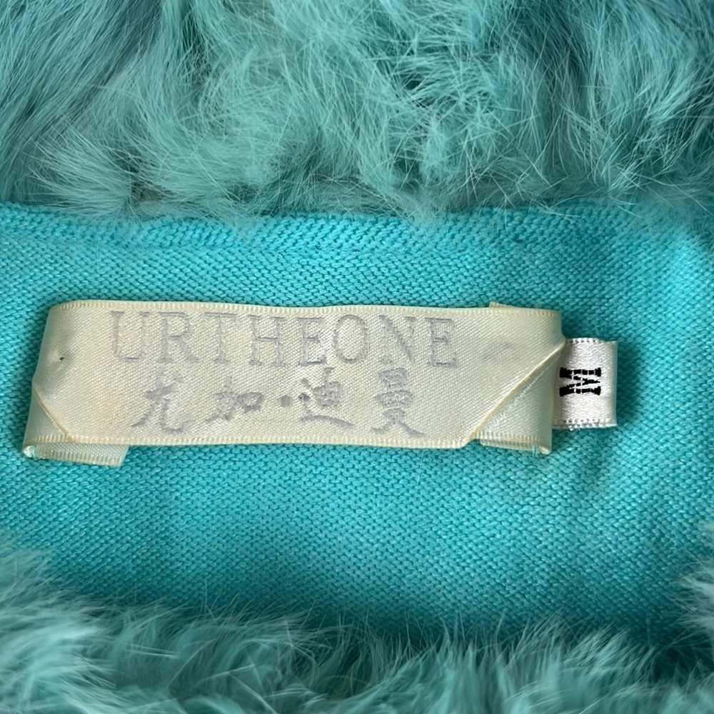URTHEONE Turqiose  Sleeveless Faux Fur Trim Tank - Picture 9 of 14